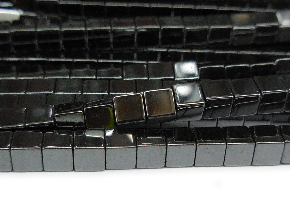 15.5" Natural Hematite stone cubic beads 3mm/4mm/6mm/8mm