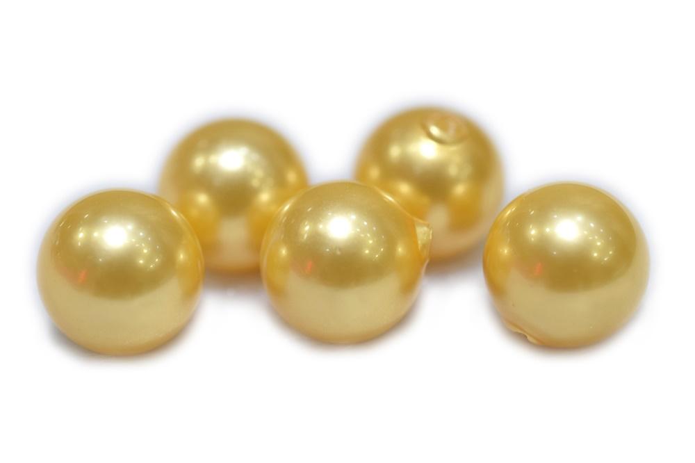 20PCS Half hole 8mm/10mm gold color Shell pearl round beads ,shell core pearl,TYH6