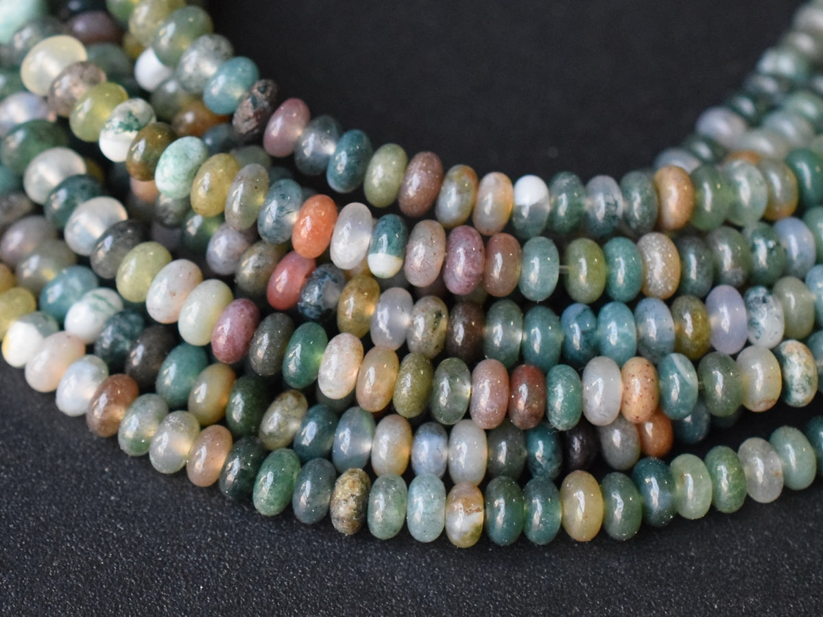 15.5" 2x4mm Natural Indian agate rondelle beads
