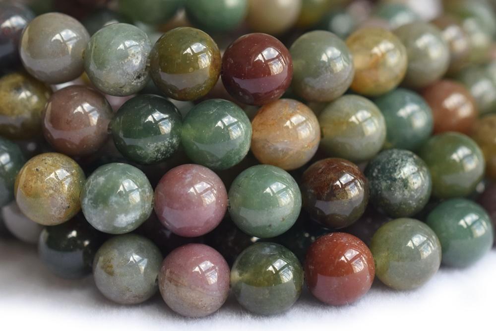 15.5" natural 4mm/6mm/8mm/10mm/12mm/14mm green Indian agate Round beads Gemstone