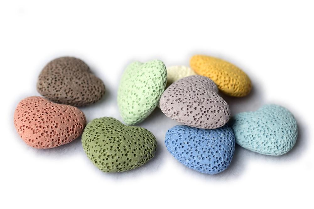 18PCS Mix color 24mm Lava heart pendant Essential Oil Diffuser beads