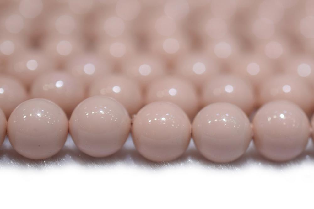 15.5" 8mm/10mm Misty rose Shell pearl round beads,shell core pearl,TYL