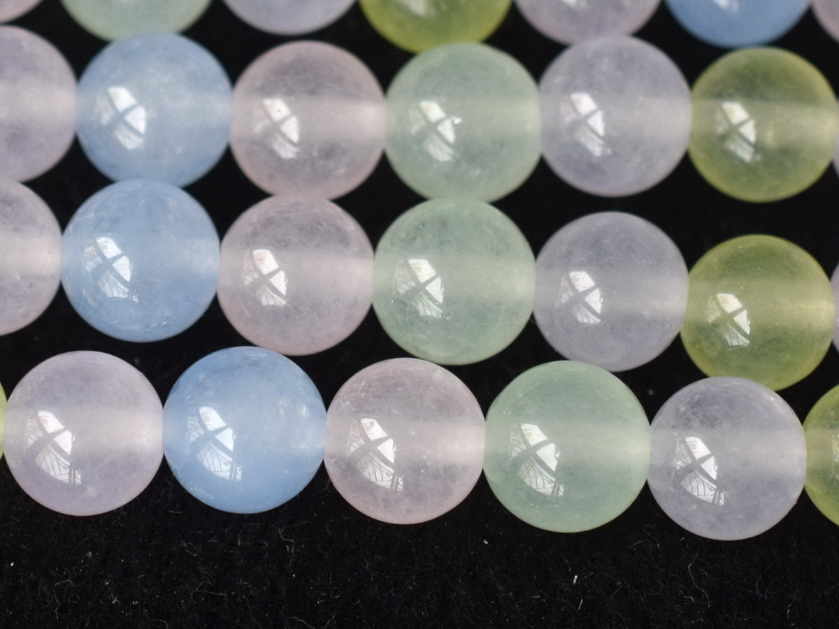 15" 8mm Multi candy green pink blue Malaysian jade Round beads