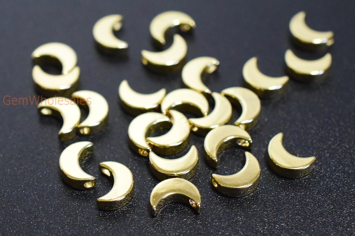 10pcs 10x7mm gold plated copper metal moon jewelry findings