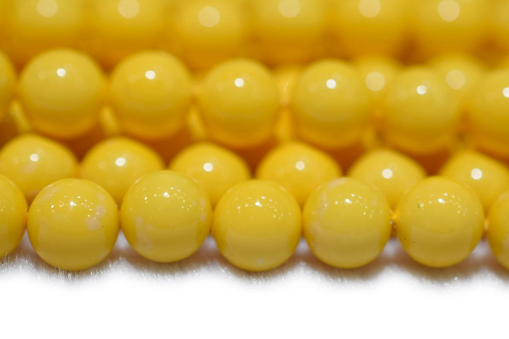 15.5" 8mm/10mm Yellow Shell pearl round beads,shell core pearl,TYN