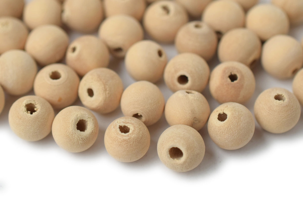 100pcs Natural Wooden round beads 8mm, beige wood beads, ~2mm hole