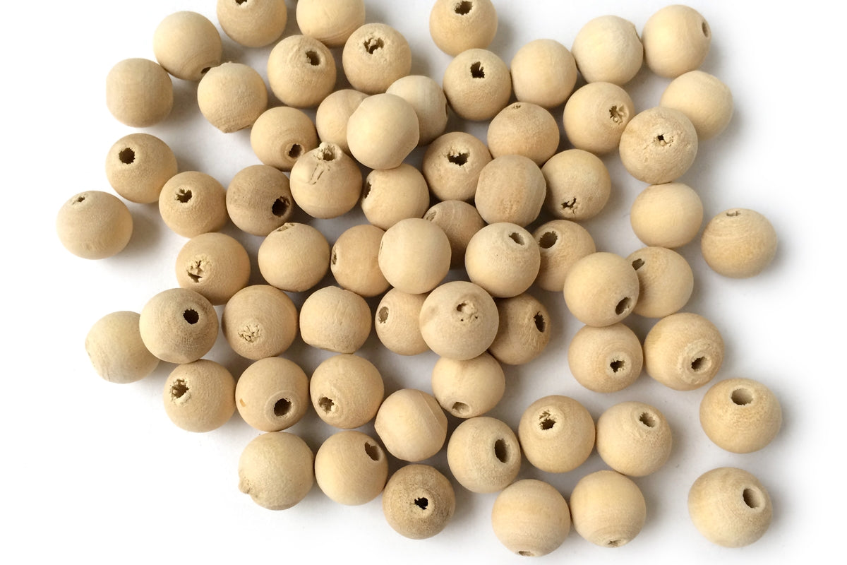 100pcs Natural Wooden round beads 8mm, beige wood beads, ~2mm hole