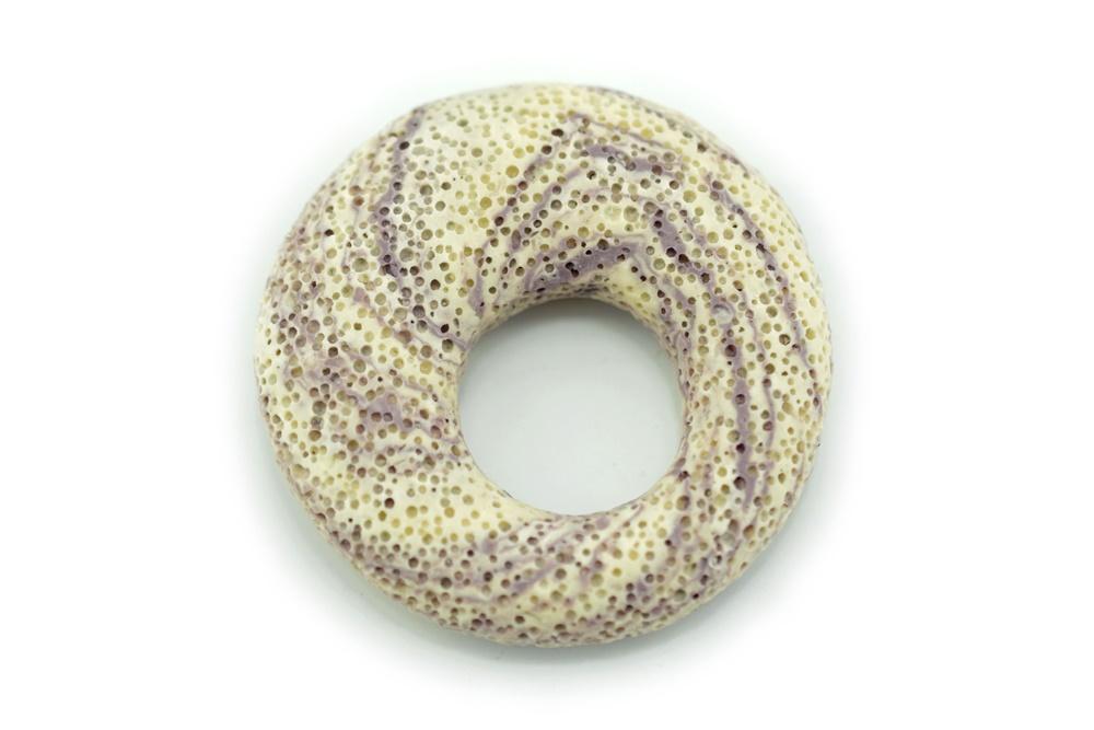 4PCS 50mm beige purple Lava Donut Gemstone pendant
