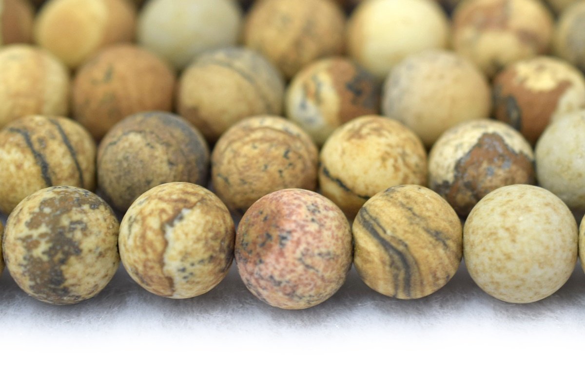15.5" Matte/frosted picture stone 8mm round beads,frosted picture jasper