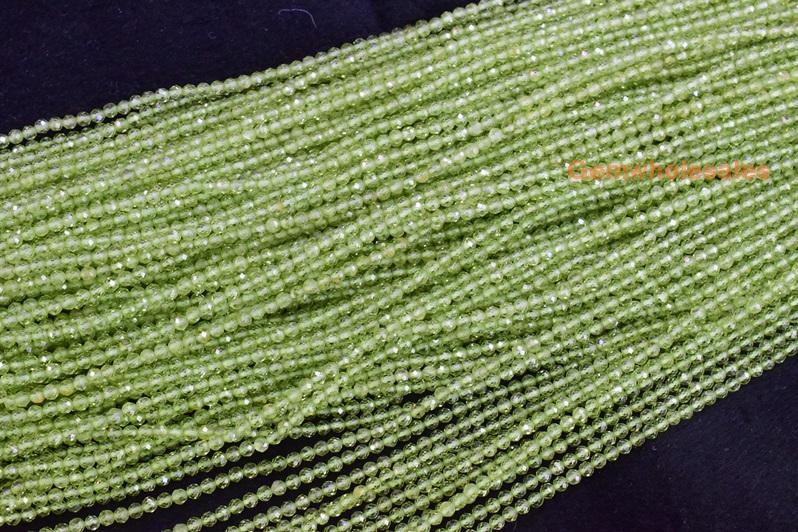 Peridot - Round faceted- beads supplier