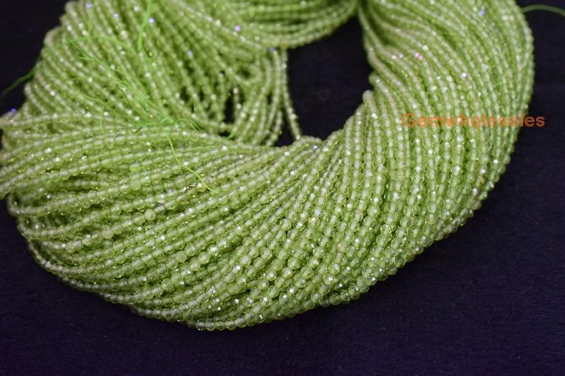 Peridot - Round faceted- beads supplier