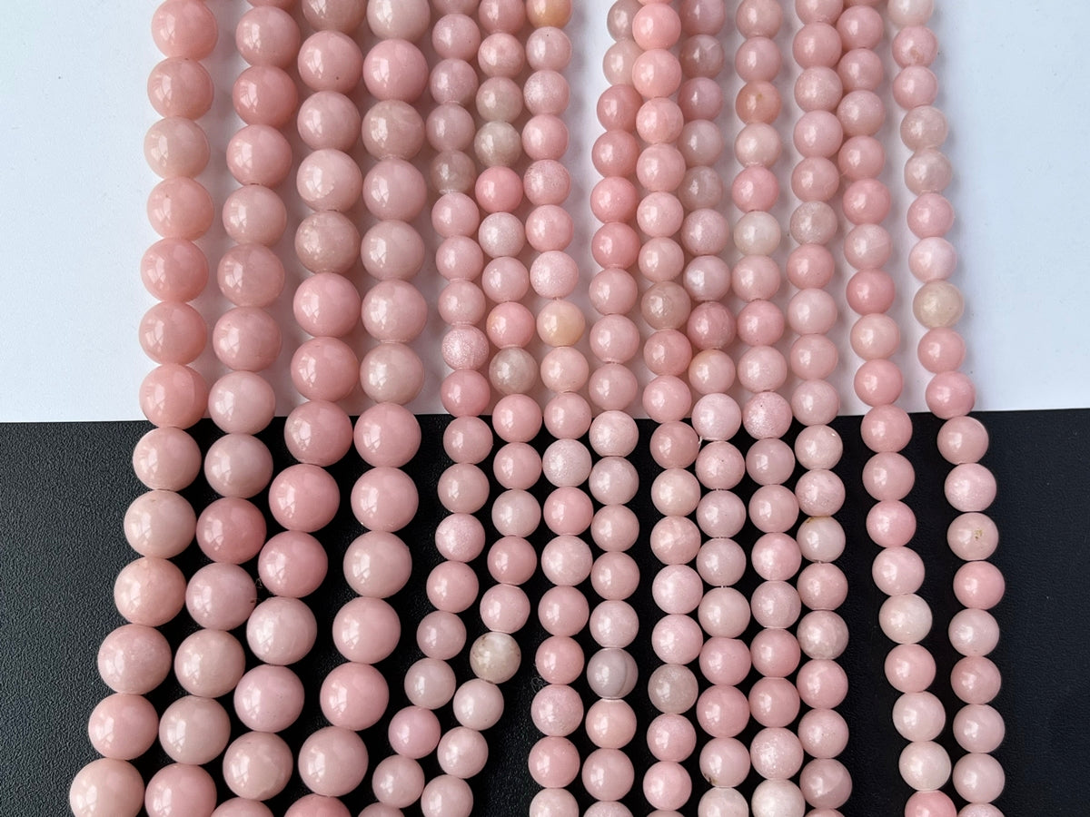 15.5" Pink opal 6mm/8mm round beads, pink gemstone beads,pink color semi-precious stone