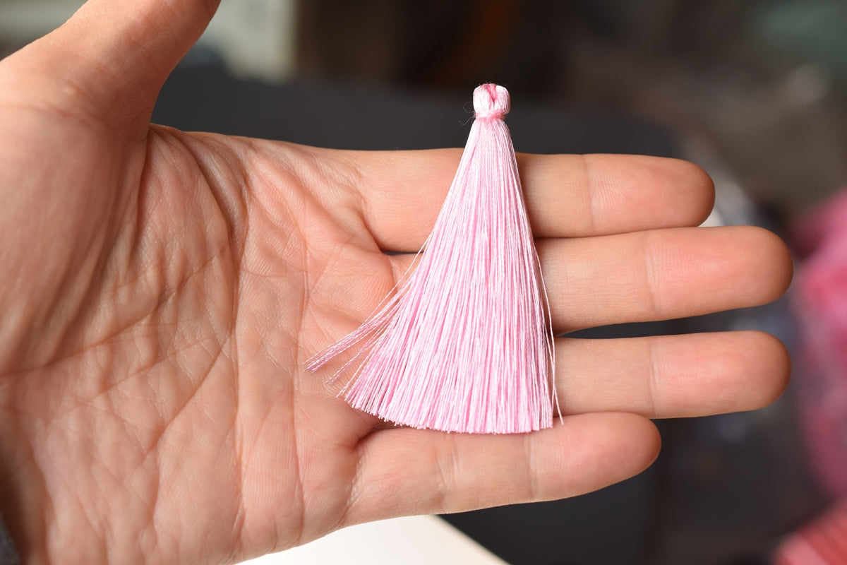 6.5cm High Quality Pink Handmade silky Thread Tassels