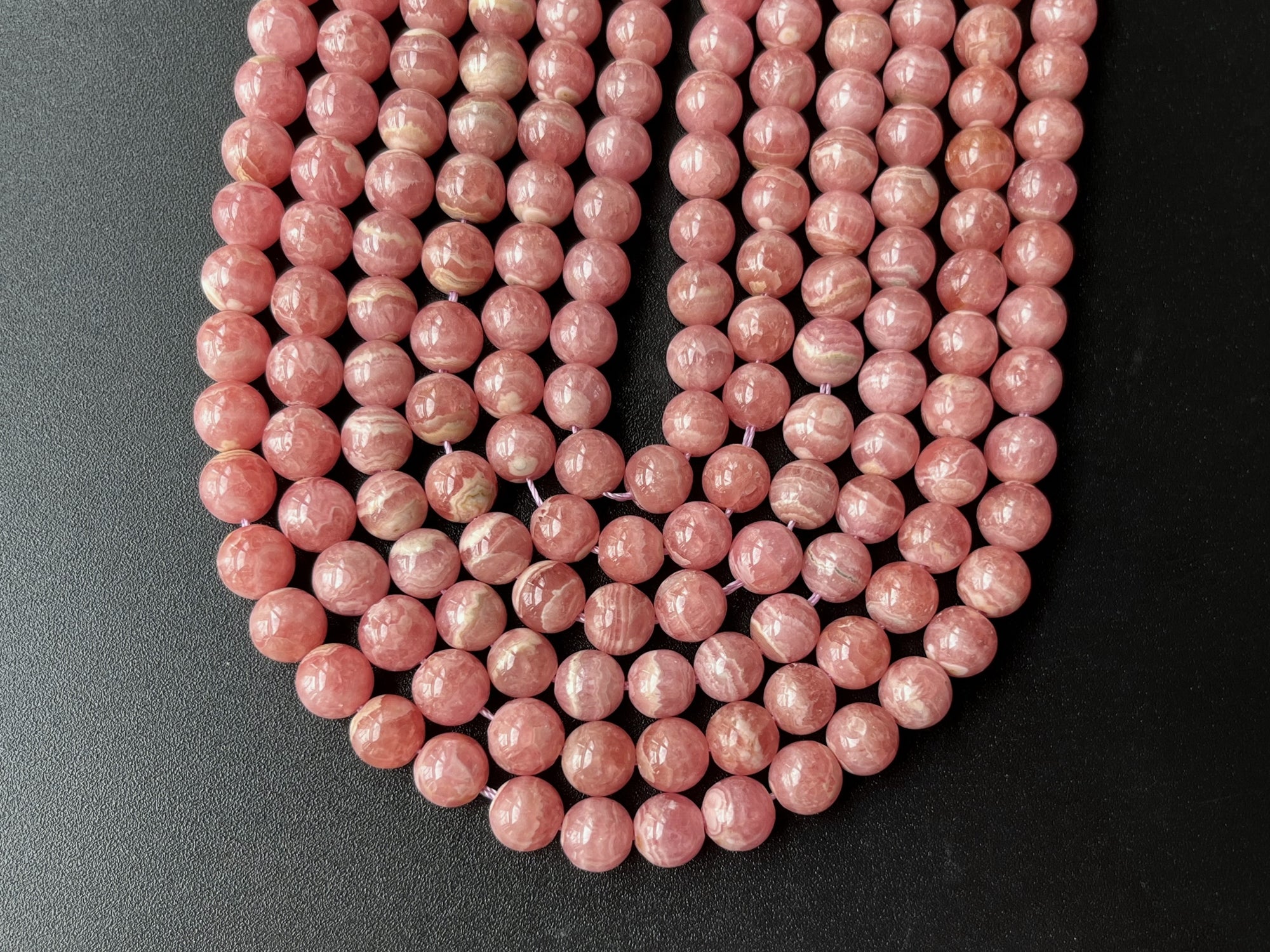 15.5" 7.5~8mm Rhodochrosite Round Beads AA Quality, red semi-precious stone,Argentina Rhodochrosite