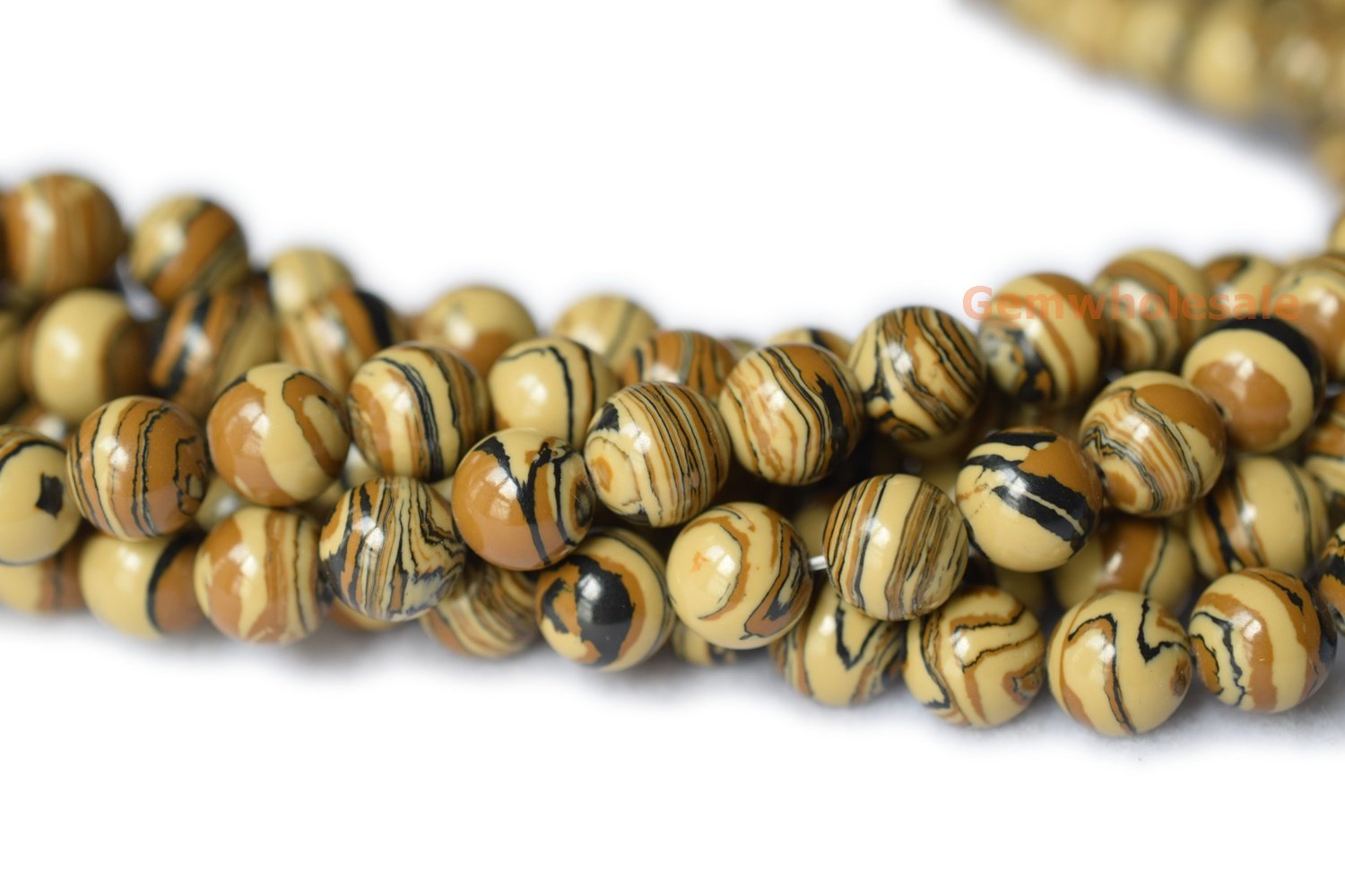 Wood jasper - Round- beads supplier