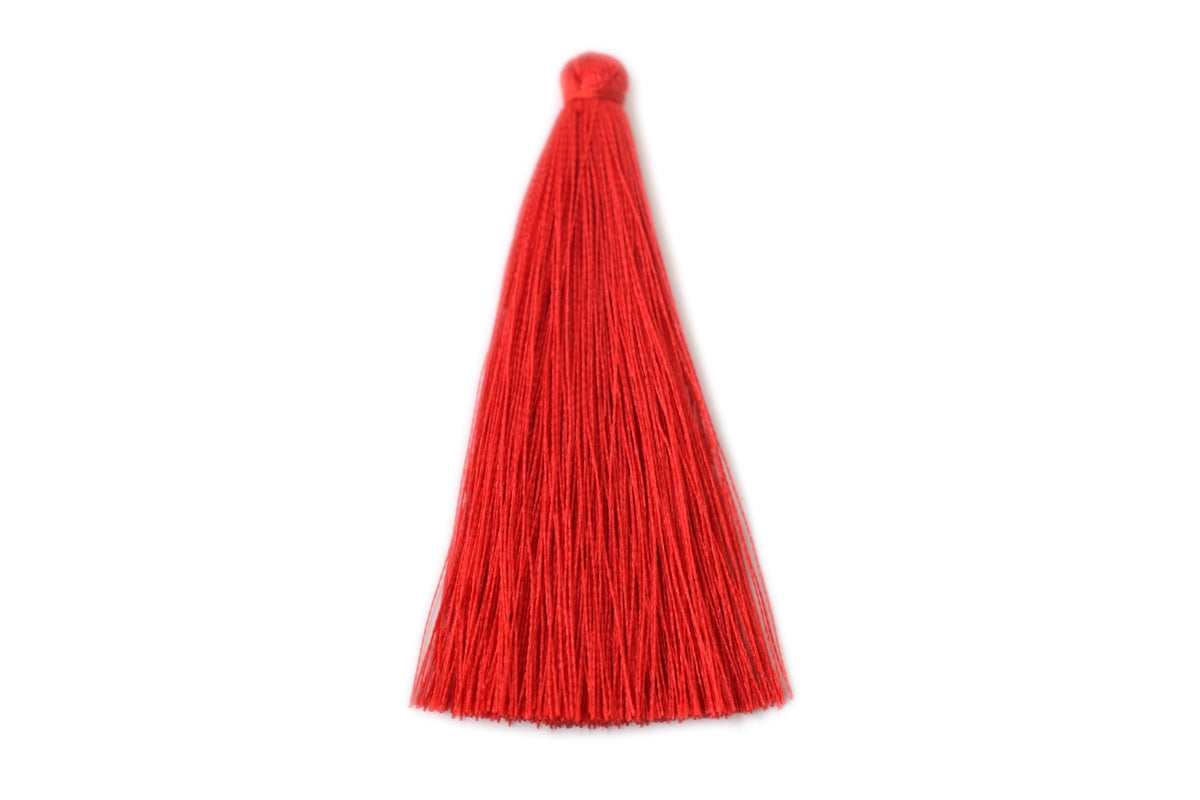 10PCS 6.5cm High Quality Red Handmade silky Thread Tassels