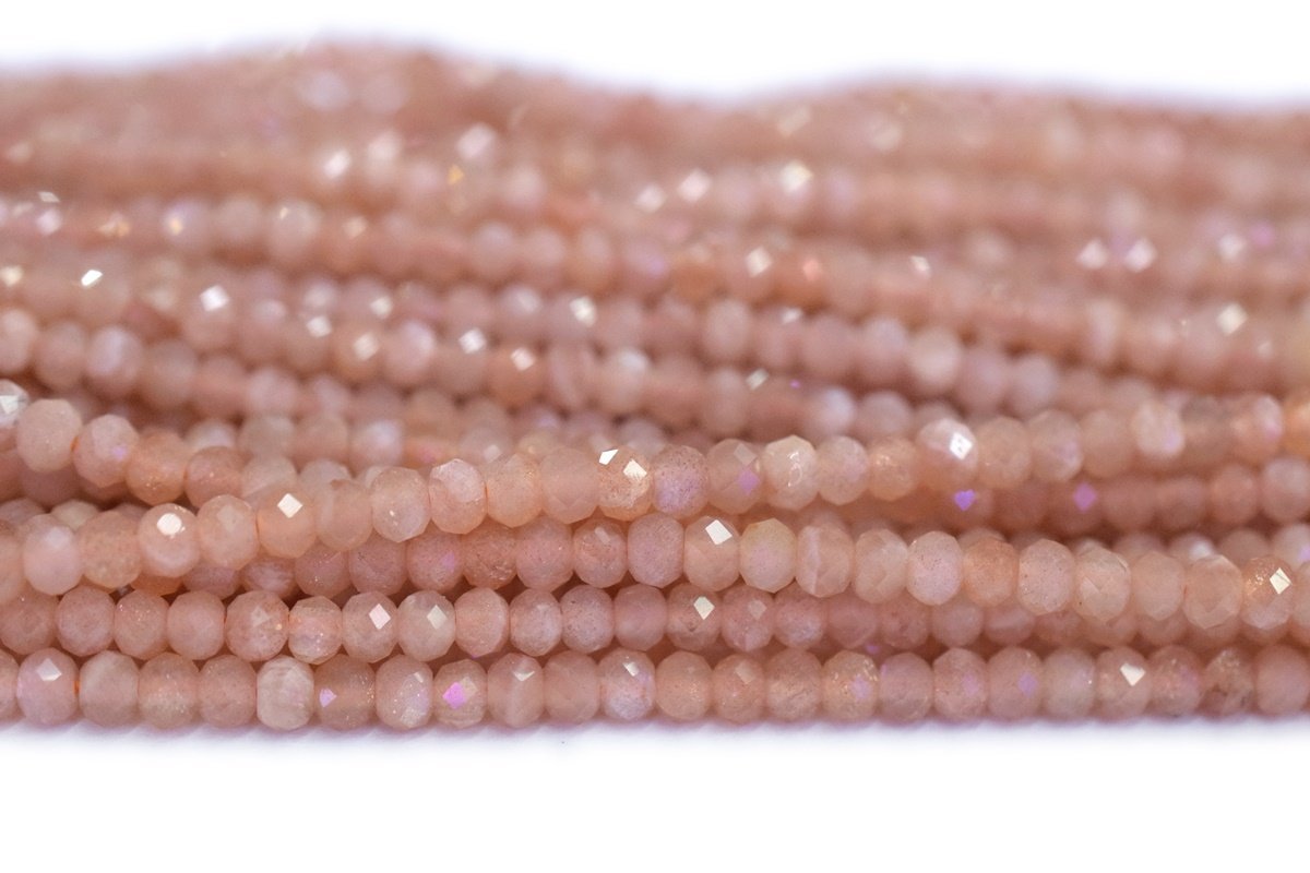15" 2x3mm Sunstone rondelle faceted beads,sunstone roundel faceted