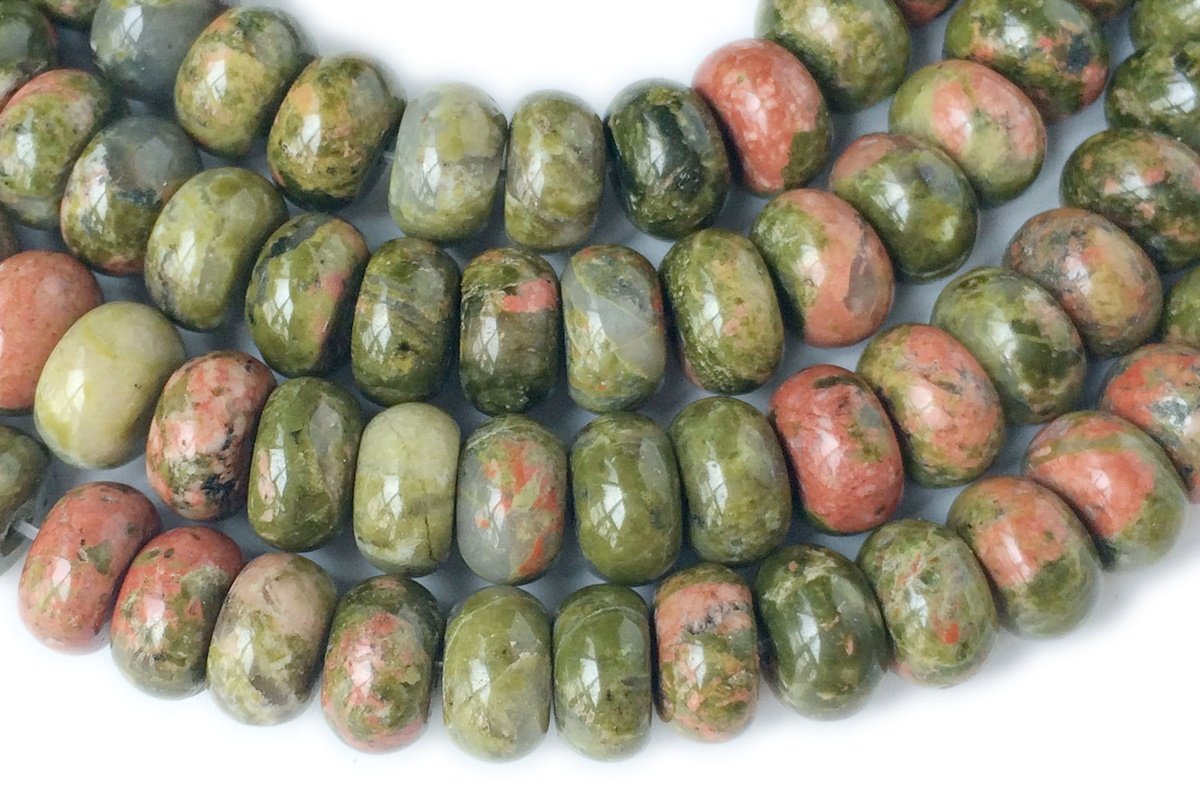15.5" 8x5mm Natural unakite rondelle beads,disc beads, roundel beads 8x4mm, roundel beads