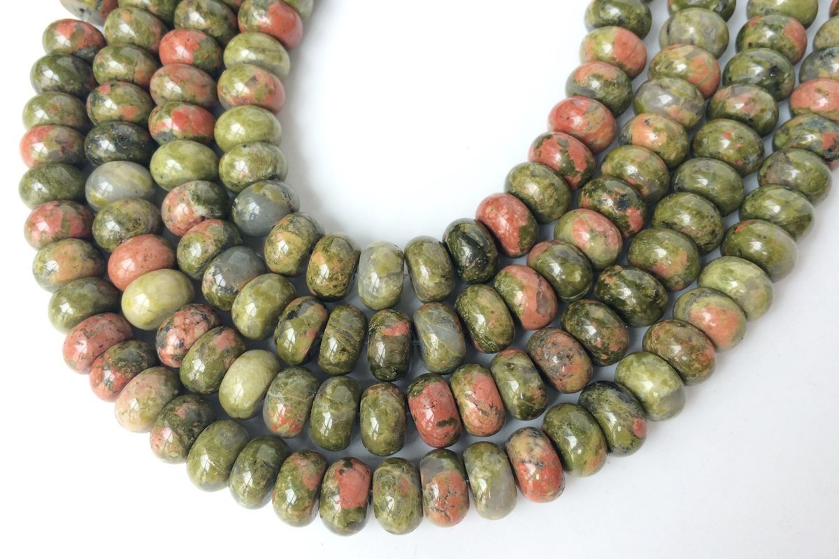 15.5" 8x5mm Natural unakite rondelle beads,disc beads, roundel beads 8x4mm, roundel beads