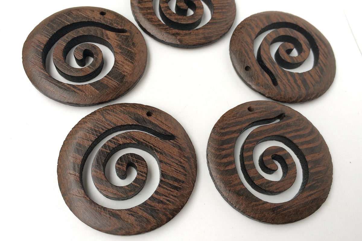 10pcs 50mm Brown Wooden round pendant, wood earrings pendant charm accessory