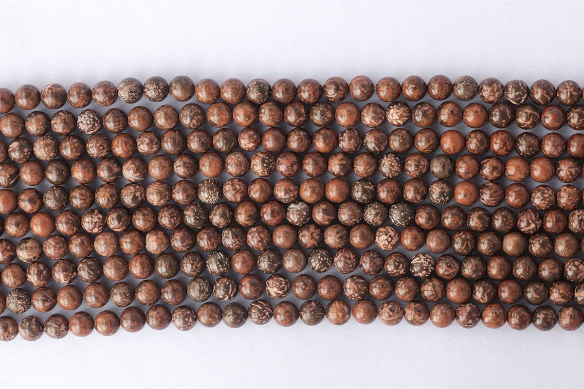 15.5" 8mm Natural brown Firework Jasper round jewelry beads
