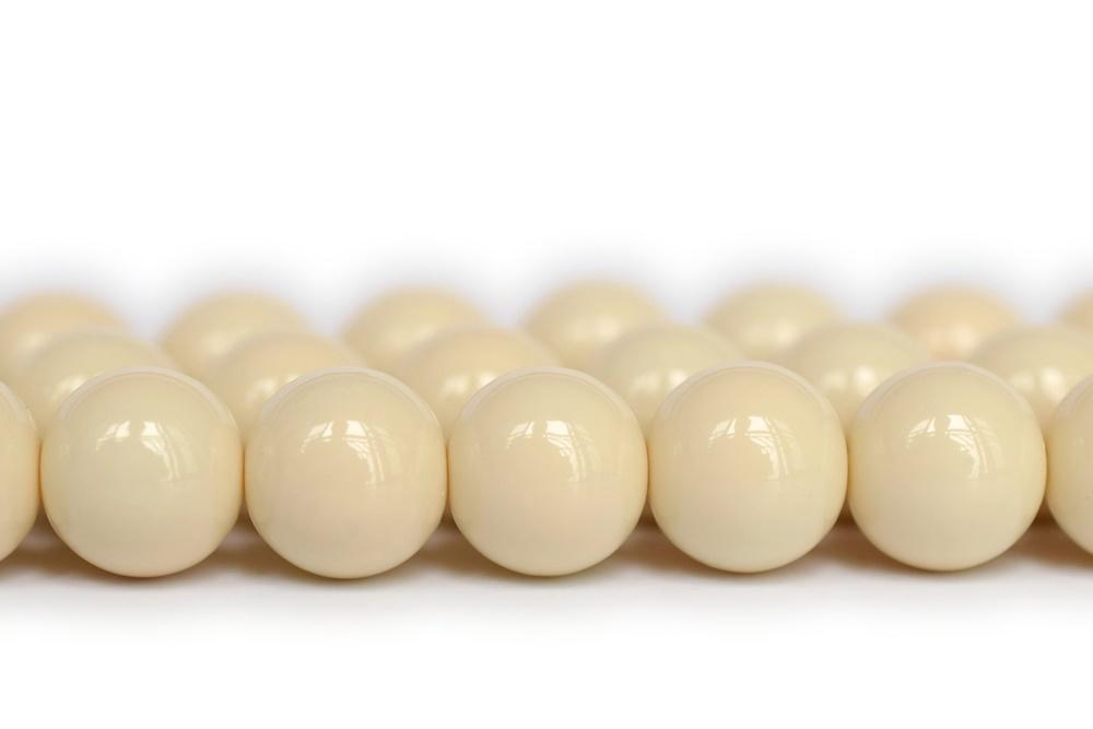 15.5" Glass druk round beads blanched almond color 6mm/8mm/10mm/12mm