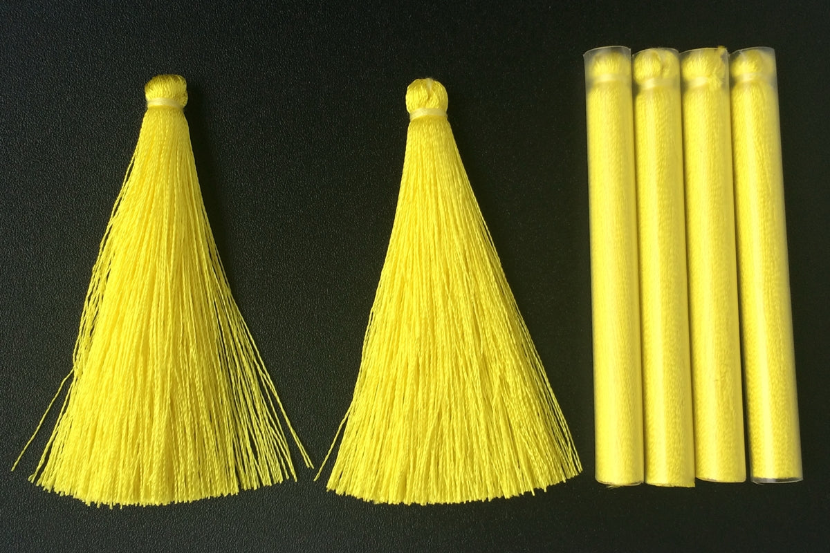 10PCS 6.5cm High Quality Gold Yellow Handmade silky Thread Tassels