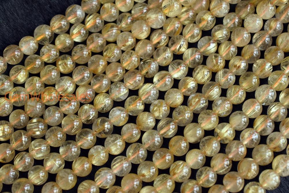Rutilated Quartz - round- beads supplier