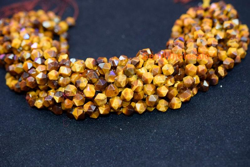 Tiger eye - Round faceted- beads supplier