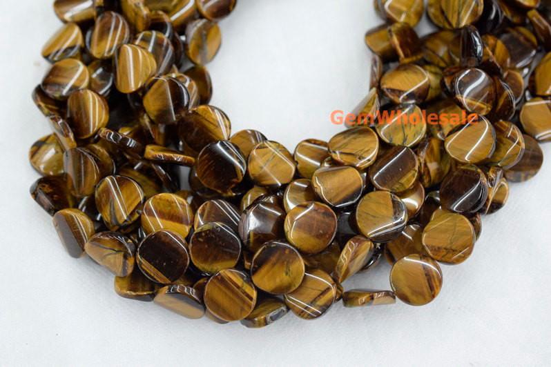 Yellow tiger eye - Coin- beads supplier