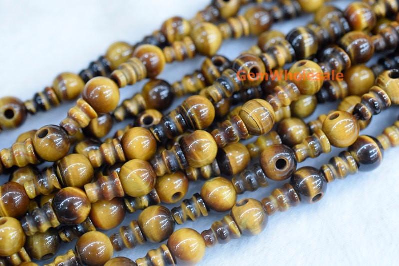 Yellow tiger eye - T hole- beads supplier