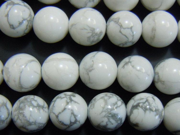 15.5" 4mm/6mm Natural white howlite round beads, White gemstone with stripe
