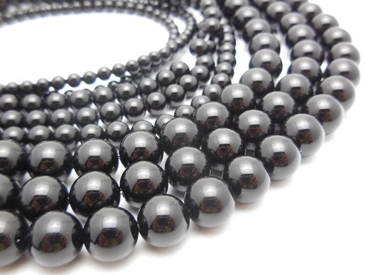 15.5" 16mm/18mm black Agate Round beads Gemstone