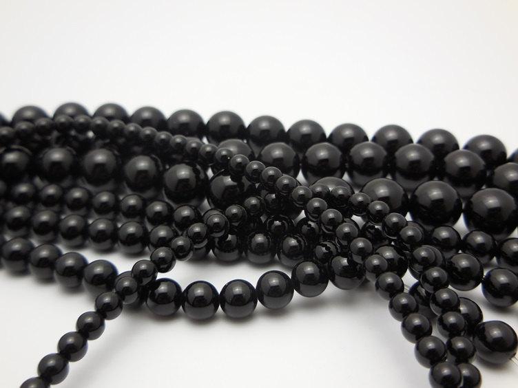 15.5" 16mm/18mm black Agate Round beads Gemstone