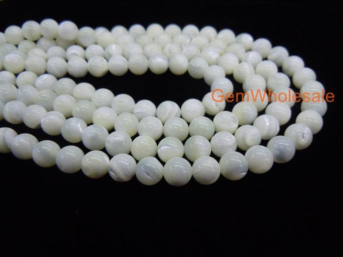 15.5" Natural white MOP round beads 10mm/12mm,white mother of pearl,