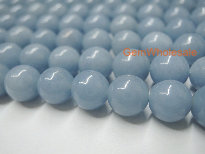 15.5" 8mm Natural angelite stone round beads,blue gemstone