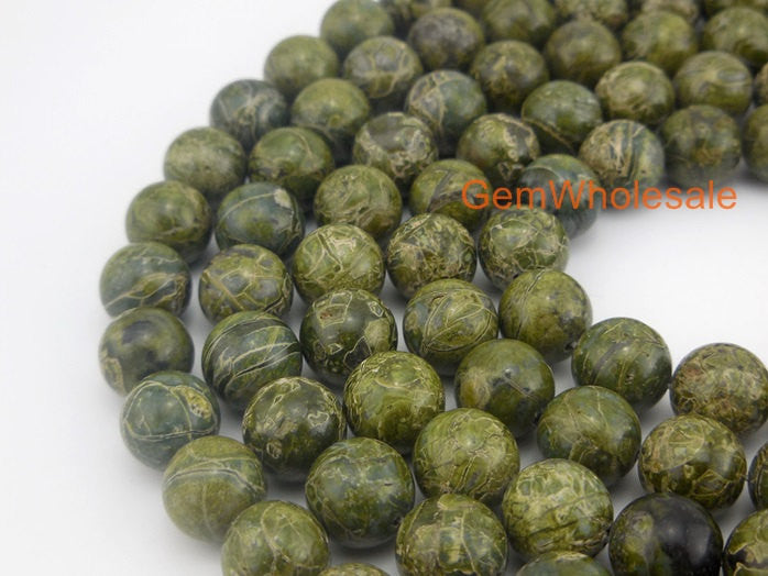 Green Hedge stone - Round- beads supplier