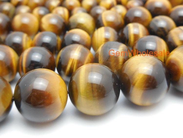 15.5" 4mm/6mm/8mm AA quality Natural yellow tiger eye round beads