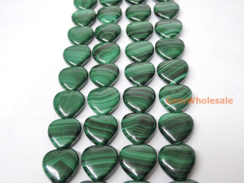 Malachite - Heart- beads supplier