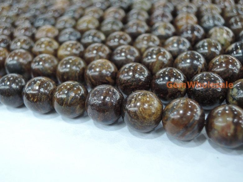 15.5" Bronzite stone 6mm/8mm/10mm/12mm round beads, brown color stone