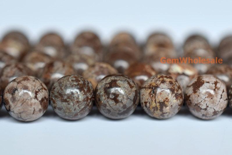 15.5" Natural Chinese Snowflake Obsidian 6mm/8mm/10mm round beads,coffee grey gemstone