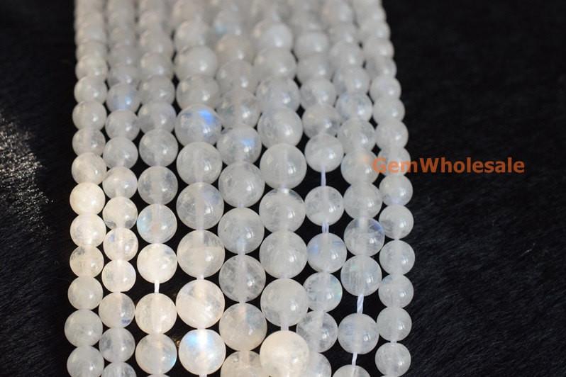 15.5" 4mm/5mm  Moonstone round beads, moonstone with blue shinning