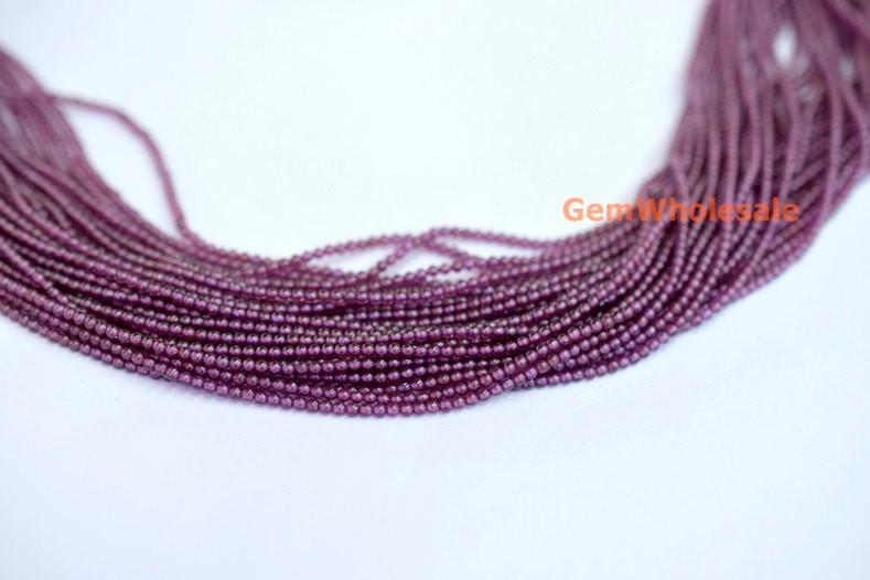 15.5" Purple Red garnet 2mm round beads , purple color 2mm gemstone