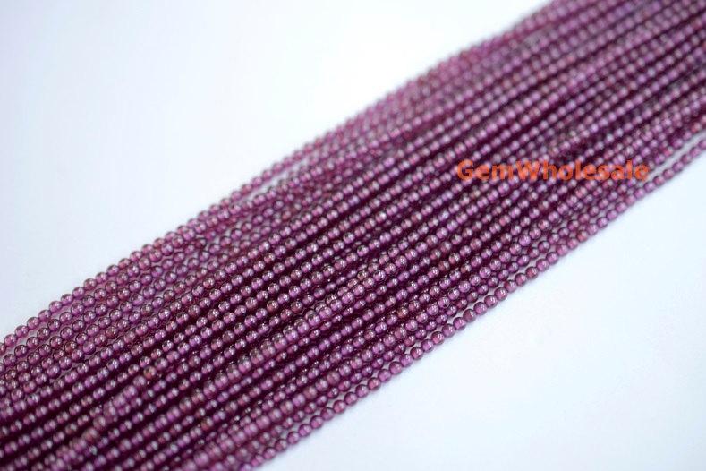 15.5" Purple Red garnet 2mm round beads , purple color 2mm gemstone