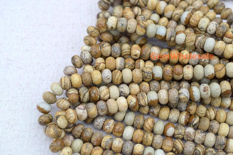 Picture stone - Rondelle faceted- beads supplier