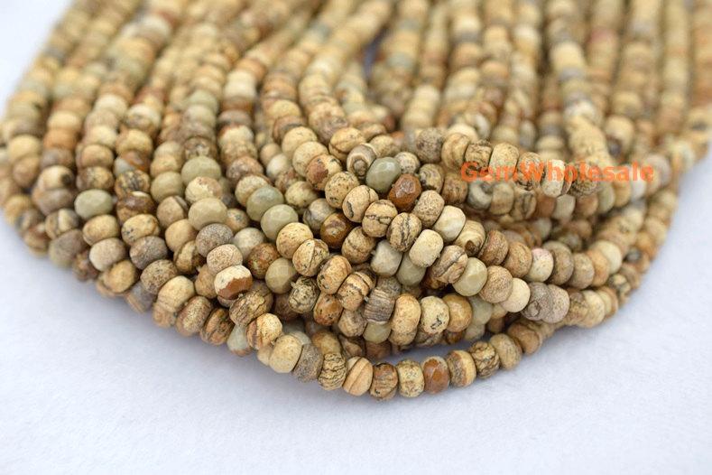 Picture stone - Rondelle faceted- beads supplier