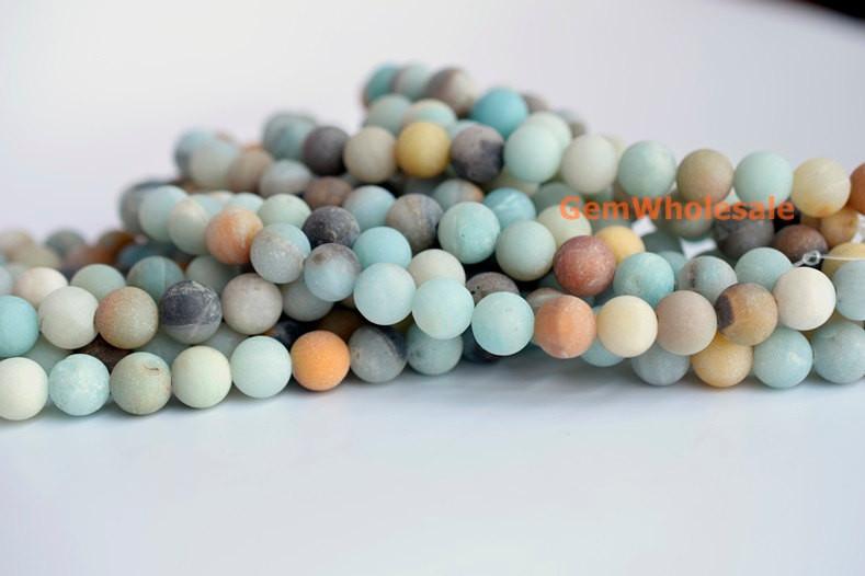 15" Matt finish Natural amazonite 8mm/10mm/12mm round beads,multi color gemstone beads