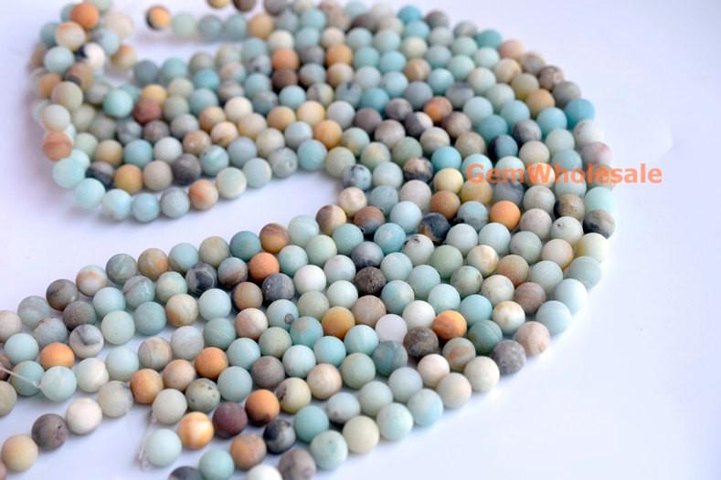 15" Matt finish Natural amazonite 8mm/10mm/12mm round beads,multi color gemstone beads