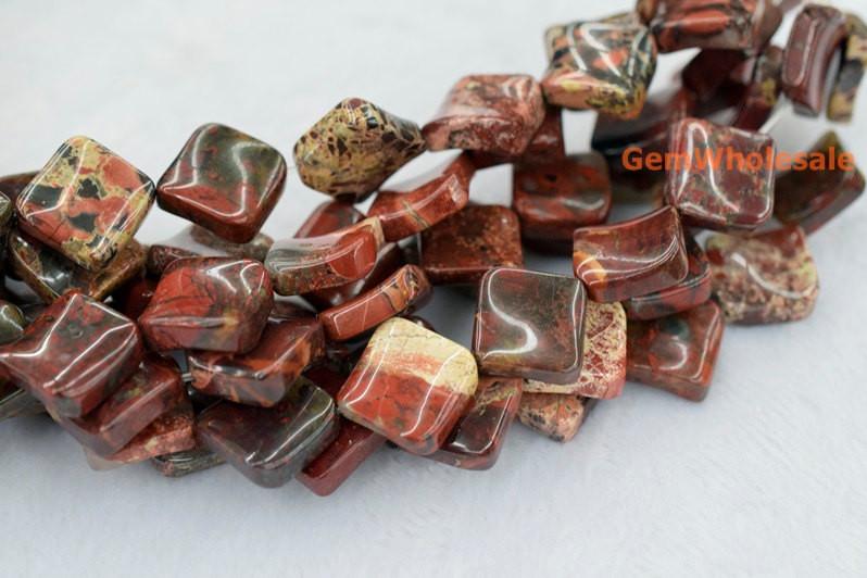 Red flower jasper - Diamond- beads supplier