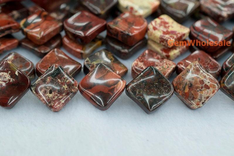 Red flower jasper - Diamond- beads supplier